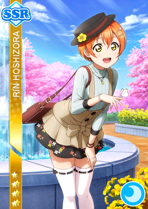 10s blush character_name dress green_eyes hat hoshizora_rin love_live! love_live!_school_idol_festival love_live!_school_idol_project orange_hair sakura short_hair smile spring_(season)