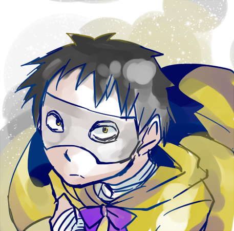 1boy coat cosmic_horror cut_content eldritch_abomination eternal_darkness:_sanity&#039;s_requiem expressionless fifth_yellow_ancient grey_hair looking_at_viewer lowres mask necktie nintendo personification purple_ribbon ribbon short_hair silicon_knights simple_background tohfujisima white_background white_undershirt yellow_coat yellow_eyes