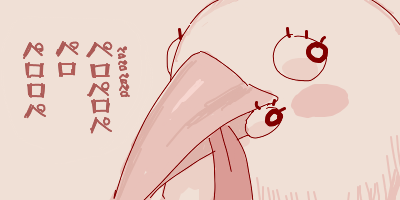 bird blue_archive blush_stickers extra_eyes kimitachi_wa_dou_ikiru_ka lowres maibotsumou monochrome no_humans oekaki parody peroro_(blue_archive) portrait poster_parody red_theme simple_background title_parody tongue tongue_out