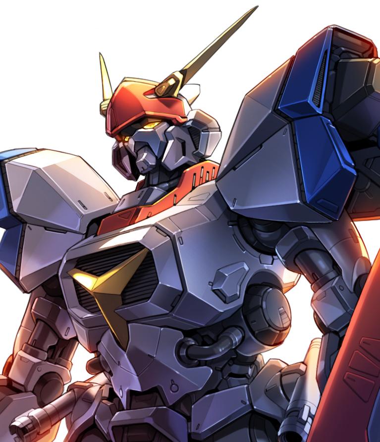 antennae energy_sword d-1 kikou_senki_dragonar mecha no_humans robot shield taedu upper_body white_background yellow_eyes