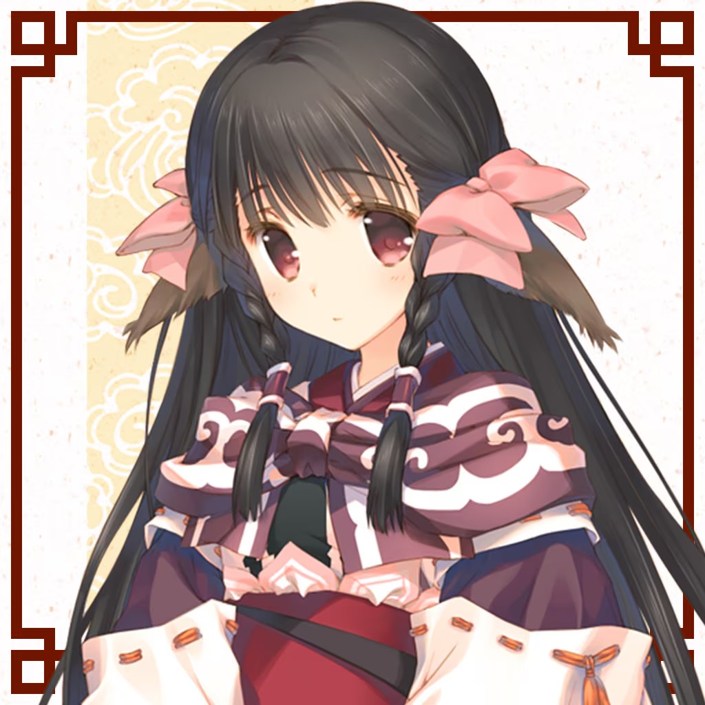 1girl ainu_clothes animal_ears black_hair bow braid full_body hair_between_eyes long_hair mitsumi_misato non-web_source red_eyes rulutieh solo twin_braids utawarerumono utawarerumono:_itsuwari_no_kamen