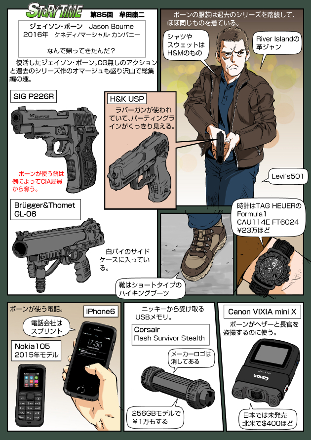 1boy b&amp;t_gl06 break-action_grenade_launcher brown_hair brugger_&amp;_thomet cellphone english_text grenade_launcher gun h&amp;k_usp handgun heckler_&amp;_koch iphone japanese_text jason_bourne jason_bourne_(film) jason_bourne_(series) muta_koji nokia_(company) phone pistol riot_gun sig_p220/p226 sig_sauer smartphone story_time_(muta_koji) translation_request watch weapon weapon_focus weapon_name weapon_profile