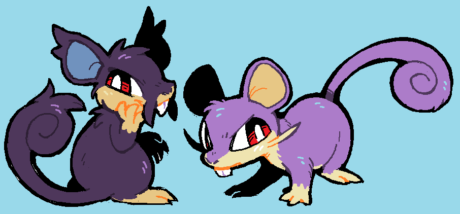 all_fours alolan_form alolan_rattata animal_focus blue_background bright_pupils cinnasaur gen_1_pokemon gen_7_pokemon nintendo no_humans pokemon pokemon_(creature) rattata red_eyes simple_background sitting whiskers white_pupils