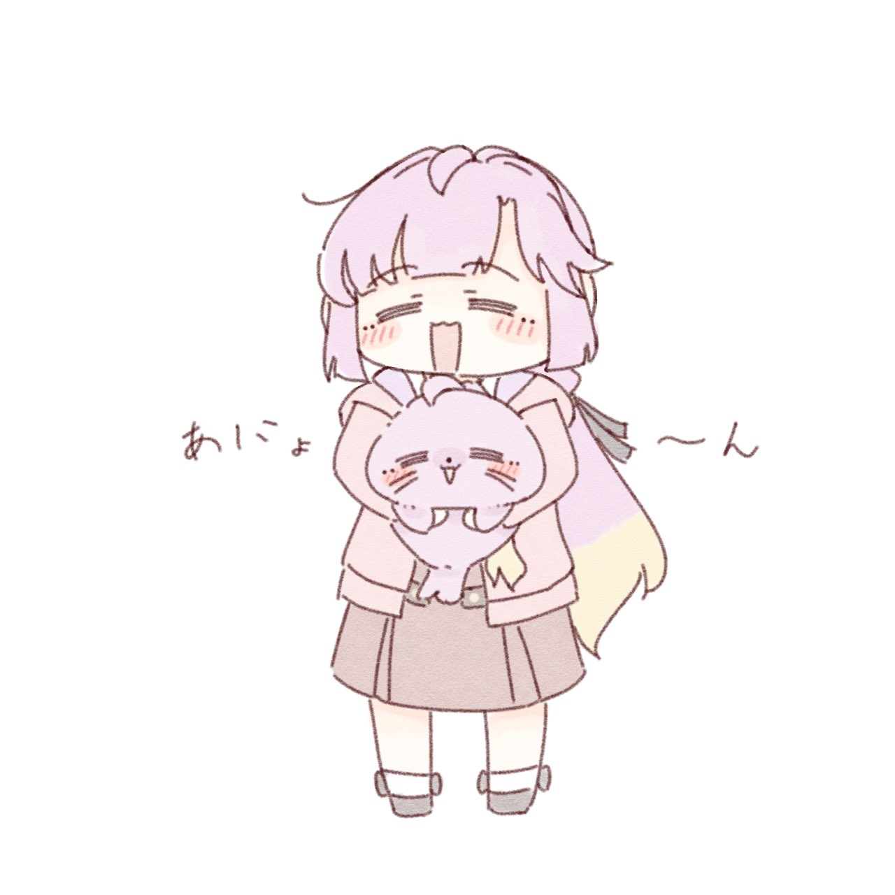 1girl :3 :d =_= ahoge amano_tatsu animal animalization anyoji_hime black_ribbon blonde_hair blunt_bangs blunt_sidelocks blush closed_eyes commentary_request dual_persona facing_viewer gradient_hair hair_ribbon highres holding holding_animal hood hooded_jacket jacket link!_like!_love_live! long_hair love_live! multi-tied_hair multicolored_hair open_clothes open_jacket open_mouth person_and_animalization pink_hair pink_jacket ponytail ribbon seal_(animal) sidelocks smile swept_bangs very_long_hair virtual_youtuber
