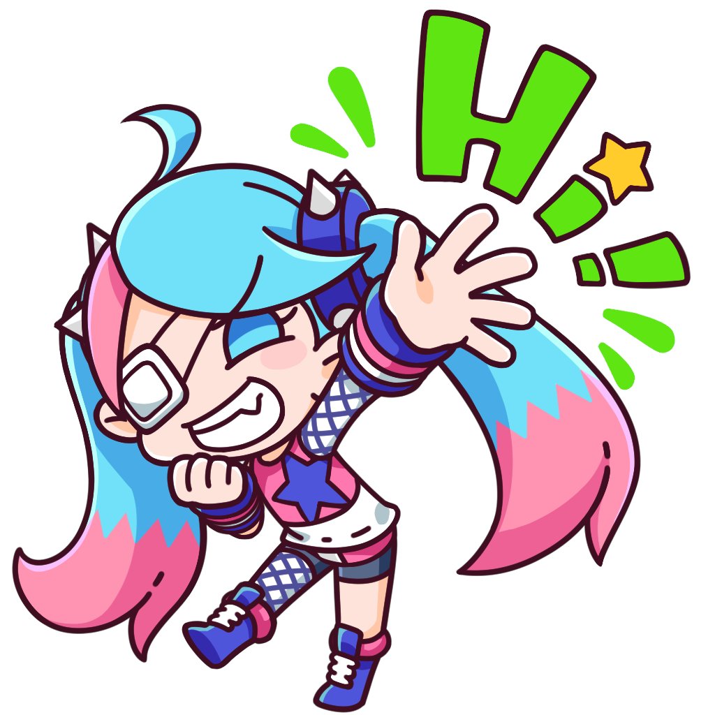 1girl ahoge anime_coloring aqua_eyes artist_request belt belted_shorts black_shorts blue_boots blush_stickers boots chibi chibi_only child clenched_teeth english_text eyelashes eyepatch fang full_body game_cg gungho knee_boots lace-up_boots legs_apart long_hair lucy_(ninjala) medical_eyepatch multicolored_hair ninjala official_art one_eye_covered pantyhose parted_bangs pink_belt pink_hair pink_shirt print_shirt second-party_source shirt shorts single_bare_arm single_fishnet_armwear single_fishnet_legwear single_leg_pantyhose single_sleeve skinny sleeveless sleeveless_shirt smile solo spiked_hair_ornament star_(symbol) star_print striped_wristband teeth thick_outlines twintails two-tone_hair two-tone_shirt very_long_hair white_pantyhose white_shirt white_sleeves wrestling_boots wristband