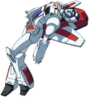 1girl blue_eyes flying genderswap jetfire jetfire_(transformers) lowres parted_lips robot source_request transformers white_background wings