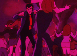 1970s_(style) 2boy animated animated_gif arsene_lupin_iii ass_shake dancing disco female_focus lights lowres lupin_iii multiple_girls oldschool retro_artstyle