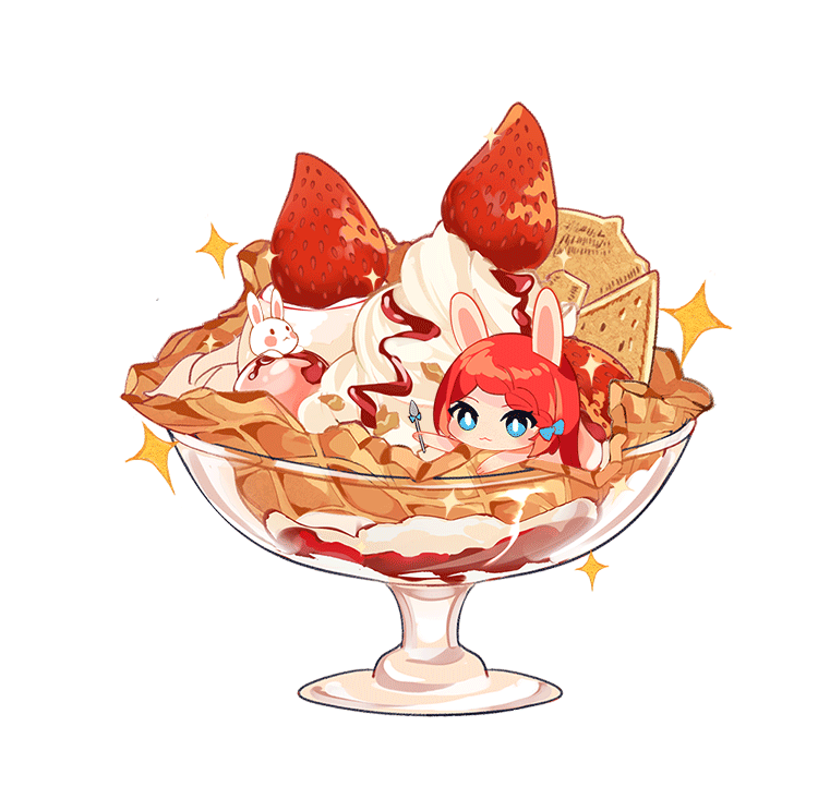 1girl :3 animal_ears animated animated_gif bare_arms blue_bow blue_eyes blush_stickers bow bowl braid bright_pupils check_copyright chibi chinese_commentary closed_mouth commentary_request copyright_request dress ear_wiggle eyelashes food fruit glass_bowl hair_bow holding holding_spoon ice_cream ice_cream_cone in_food jinchuangen long_dress long_hair looking_at_viewer looping_animation lying mini_person minigirl on_stomach one_eye_closed open_mouth original rabbit rabbit_ears red_hair simple_background single_braid sleeveless sleeveless_dress smile solo sparkle spoon strawberry sundae syrup very_long_hair waffle_cone white_background white_dress white_pupils