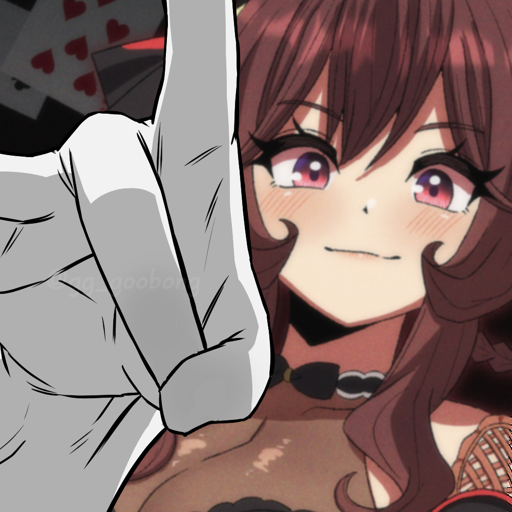 1girl black_choker black_eyeliner black_ribbon blush breasts brown_hair choker cleavage closed_mouth collarbone color_neko_(user_yfvc3323) eyeliner frilled_choker frills gentildonna_(umamusume) gloves hair_between_eyes hair_ribbon imminent_injury long_hair makeup pov red_eyes ribbon sidelocks smile solo umamusume white_gloves