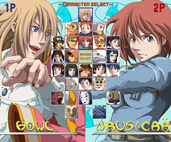 00s 1980s_(style) 1990s_(style) 6+boys 6+girls amasawa_seiji ashitaka character_select child company_connection crossover daidarabocchi eboshi faceless fake_screenshot fighting_game haku howl howl_(howl_no_ugoku_shiro) howl_no_ugoku_shiro humanoid_robot icon_(computing) kaonashi kaze_no_tani_no_nausicaa kiki_(majo_no_takkyuubin) kurenai_no_buta kusakabe_satsuki kyoshinhei laputa_robot m.u.g.e.n majo_no_takkyuubin marco_(kurenai_no_buta) markl mimi_wo_sumaseba mononoke_hime moro_no_kimi multiple_boys multiple_girls muska nausicaa ogino_chihiro ohmu oldschool pazu porco_rosso_(character) retro_artstyle robot san_(mononoke_hime) satsuki seiji sen_to_chihiro_no_kamikakushi sheeta shishigami shizuku sophie studio_ghibli suliman tenkuu_no_shiro_laputa third-party_edit tombo_(majo_no_takkyuubin) tonari_no_totoro totoro tsukishima_shizuku tsukumo_(soar99) yubaba yupa