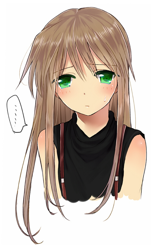 ... 1boy aged_down androgynous bad_id bad_pixiv_id blush brown_hair chanta_(atama_tansan) child chousoku_spinner green_eyes houjouin_seito long_hair male_focus simple_background solo trap white_background