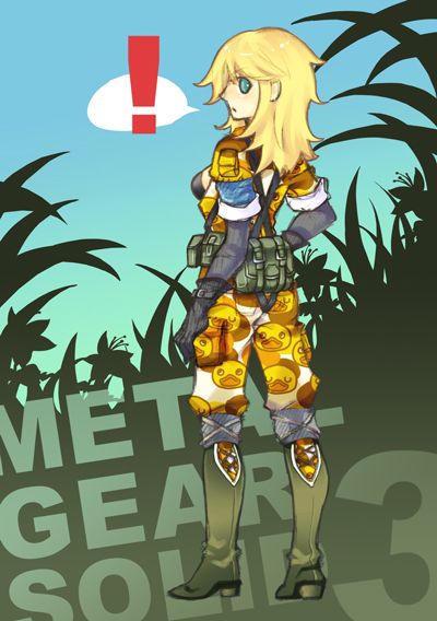 ! blonde_hair copyright_name eva_(metal_gear) female_focus looking_back mayuzumi metal_gear_(series) metal_gear_solid_3:_snake_eater solo
