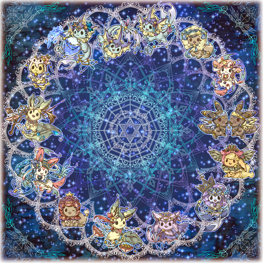 :3 animal animal_costume animal_focus aquarius_(zodiac) aries_(zodiac) artistic_error border cancer_(zodiac) capricorn_(zodiac) clothed_animal clothed_pokemon creatures_(company) eevee fading_border flareon game_freak gemini_(zodiac) gen_1_pokemon gen_2_pokemon gen_4_pokemon gen_6_pokemon glaceon jolteon leo_(zodiac) libra_(zodiac) nightfizz nintendo no_humans patterned pisces_(zodiac) pokemon sagittarius_(zodiac) scorpio_(zodiac) straight-on sylveon taurus_(zodiac) umbreon vaporeon virgo_(zodiac) white_border zodiac