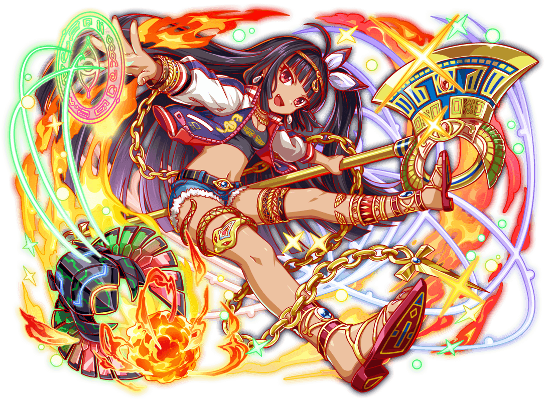 2girls ahoge animal_ornament ankh artist_request belted_shorts black_hair black_shorts blue_jacket blue_shorts blunt_bangs blunt_ends breasts cel_shading chain cleavage cleopatra_(crash_fever) crash_fever cropped_shirt dark-skinned_female dark_skin denim denim_shorts earrings eyelashes fang fingernails fire full-length_zipper full_body game_cg gold_chain gold_hairband gold_necklace hair_intakes hair_ribbon hairband half_updo high_ponytail holding holding_staff horizontal-striped_collar horizontal-striped_sleeve_cuffs jacket jewelry light_particles long_hair medium_hair midriff multi_strapped_footwear multiple_girls navel necklace official_art outline oversized_object ponytail print_jacket print_shirt red_eyes red_footwear red_outline red_sleeve_cuffs ribbon shirt shoe_soles short_shorts shorts side_ponytail sleeve_cuffs snake_print solo sparkle staff striped_collar striped_sleeve_cuffs tachi-e thigh_strap third-party_source toenails toes tongue transparent_background very_long_hair white_ribbon white_sleeves wing_print zipper