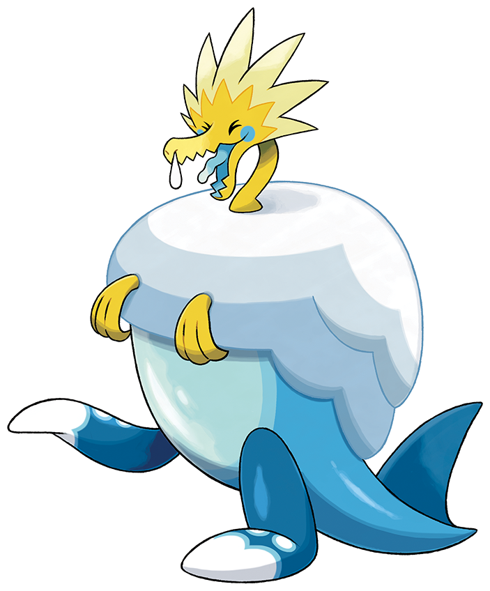 &gt;_&lt; animal_focus arctozolt artist_request blue_tongue closed_eyes colored_tongue full_body gen_8_pokemon nintendo no_humans official_art open_mouth outline pokemon pokemon_(creature) pokemon_focus pokemon_swsh smile snot solo third-party_source transparent_background white_outline