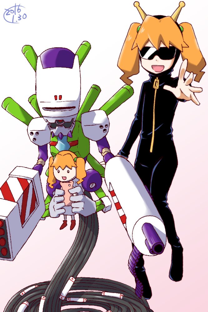 1girl buzz_lightyear female_focus gradient_background junmai_karin medarot roborobo_gang robot solo standing tagme white_background
