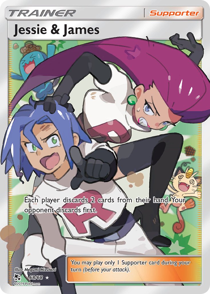 &gt;_&lt; 1boy 1girl @_@ artist_name black_boots black_gloves black_thighhighs blue_eyes blue_hair boots card_(medium) character_name coin company_name copyright_name copyright_notice creatures_(company) dust elbow_gloves english_text eyelashes fangs game_freak gen_1_pokemon gen_2_pokemon gloves gold green_eyes hand_on_another&#039;s_head high_heel_boots high_heels james_(pokemon) jessie_(pokemon) koban_(gold) lipstick long_hair makeup meowth mizutani_megumi nintendo official_art open_mouth pants pink_hair pokemon pokemon_(anime) pokemon_(classic_anime) pokemon_(creature) pokemon_card pokemon_tcg red_lips shirt short_hair sweatdrop team_rocket teeth thighhighs third-party_source trading_card white_pants white_shirt wobbuffet