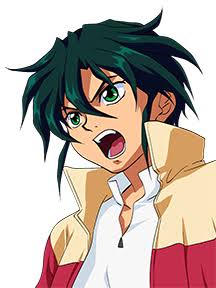 after_war_gundam_x denim garrod_ran green_eyes gundam jacket jeans lowres non-web_source official_art pants waist_pouch