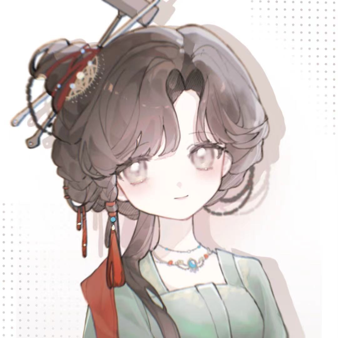 1girl aa_huaju_pifa_ma_zong black_eyes black_hair chinese_clothes chinese_hairpin closed_mouth dipper drop_shadow green_shirt hair_bun hair_ornament halftone halftone_background hanfu jewelry jiu_niangzi long_hair necklace reverse:1999 shirt single_side_bun smile solo tassel tassel_hair_ornament upper_body white_background