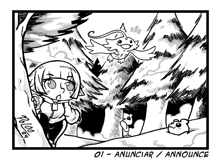 blush digignome digimon digimon_(creature) emma_hanes floating looking_at_another short_hair smile tree yukidarumon yukimibotamon zipper_pull_tab