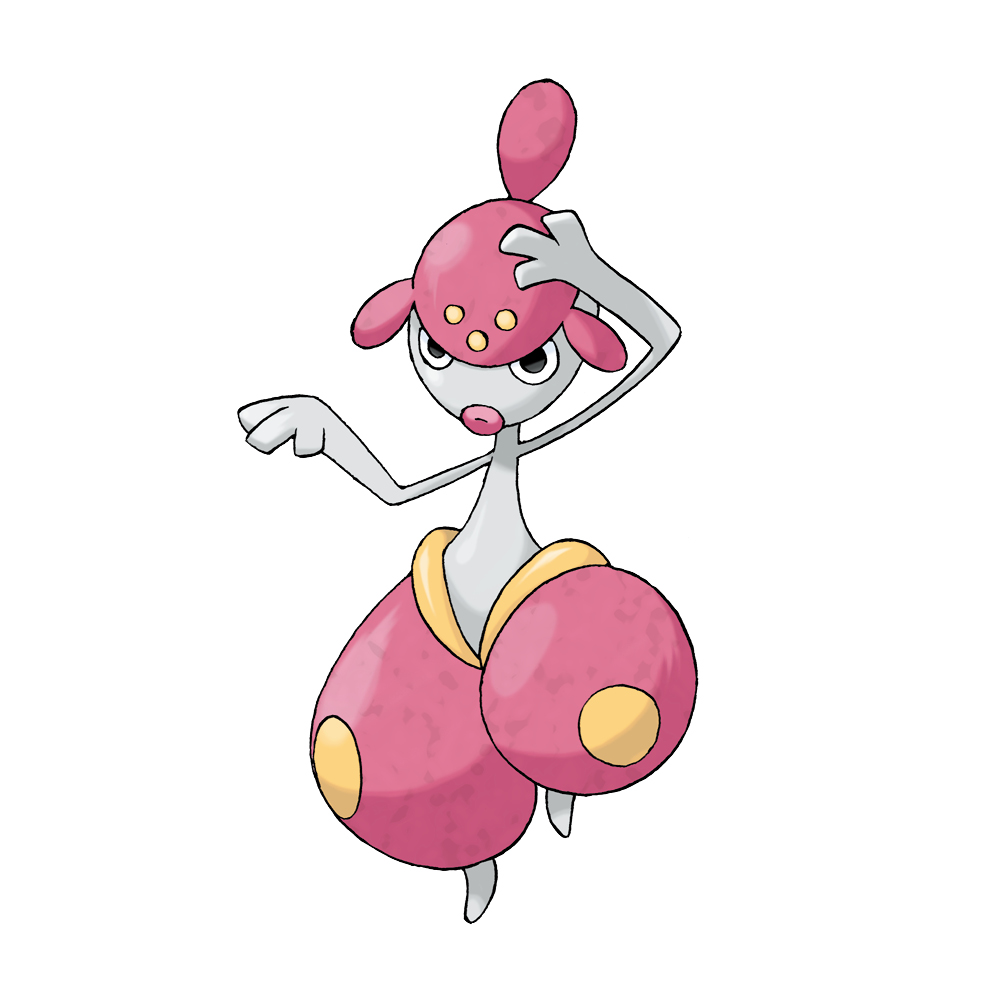full_body gen_3_pokemon medicham nintendo official_art pink_lips pokemon pokemon_(creature) pokemon_focus pokemon_rse simple_background solo standing standing_on_one_leg sugimori_ken third-party_source white_background
