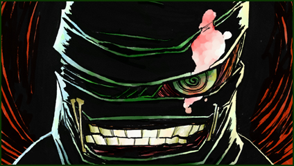 1boy 8bitmaximo bandages bandage_over_one_eye lowres male_focus maximo_v._lorenzo mummy schwarzwald smile solo the_big_o