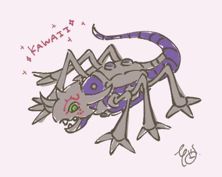 armagemon claws digimon digimon_(creature) green_eyes sharp_teeth solo tail teeth