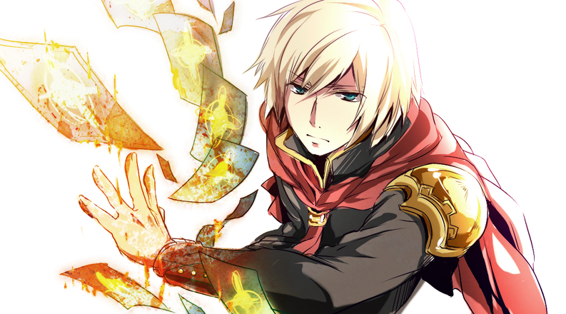 1boy ace_(fft-0) akademeia_uniform bad_id bad_pixiv_id blonde_hair cape card final_fantasy final_fantasy_type-0 green_eyes holding jacket male_focus plaid scarf school_uniform short_hair simple_background solo white_background