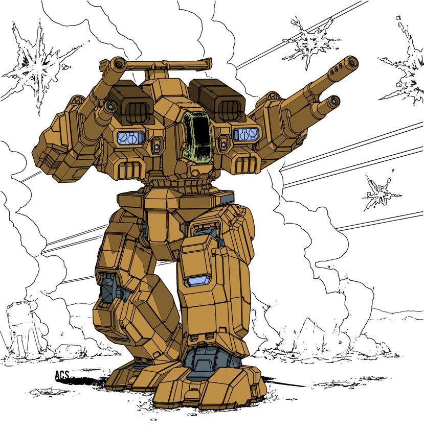 arm_cannon battle battletech choujikuu_yousai_macross commentary darkton-artemis defender_(macross) destroid dual_arm_cannons energy_beam english_commentary explosion light looking_to_the_side machinery macross mecha no_humans original radar_dish redesign rifleman_(battletech) robot robotech science_fiction smoke u.n._spacy weapon