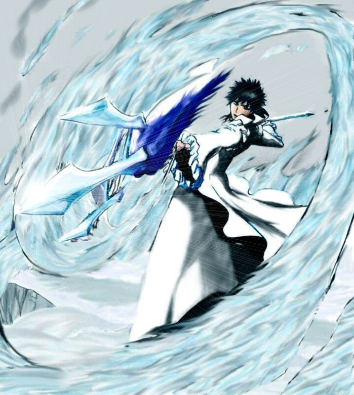 00s aaroniero_arruruerie arrancar bleach colorized hollow_(bleach) kubo_tite male_focus nejibana number_tattoo polearm shiba_kaien solo spear spoilers tattoo trident water weapon
