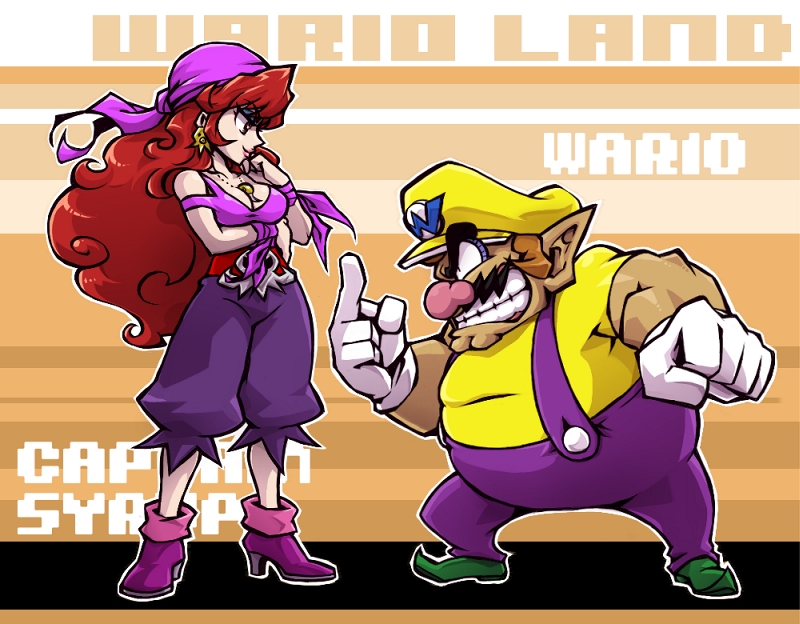 arettes bad_id bad_pixiv_id bandana captain_syrup lips make makeup nintendo nitorou pants pirate red_eyes red_hair shoes tagme wario wario_land wario_land:_shake_it!