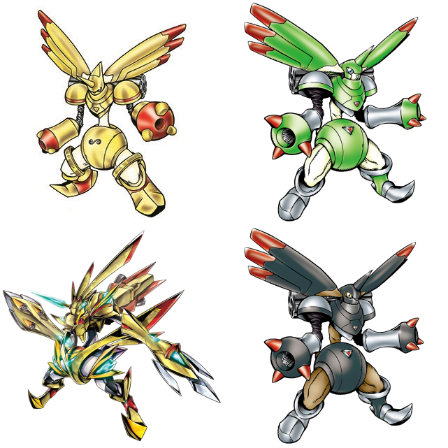blackrapidmon blue_eyes cannon claws digimon long_ears official_art rapidmon_(armor) rapidmon_(perfect) rapidmon_x-antibody robot yellow_eyes