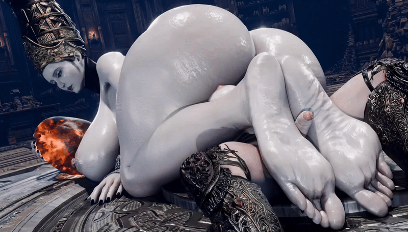 1girl 940_(rebit45) animated animated_gif credits foot_focus nipples non-web_source tagme
