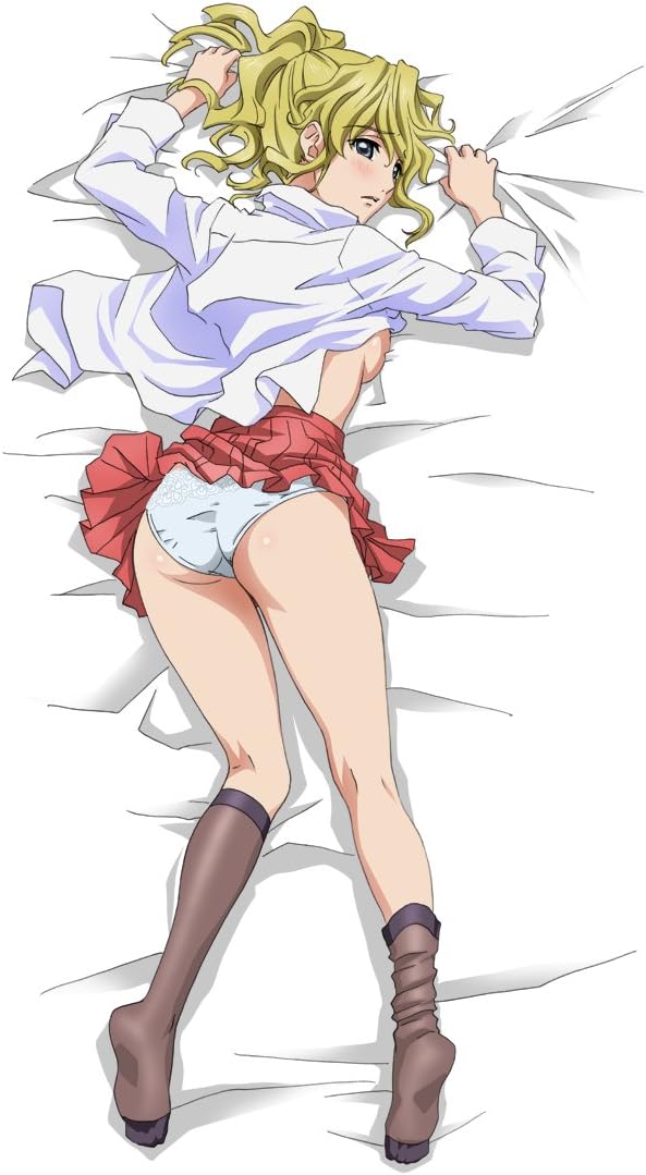 1girl blazer blonde_hair blue_eyes blush breasts curly_hair dakimakura_(medium) feet jacket kikuchi_youko miniskirt no_bra official_art panties ponytail school_uniform sideboob skirt smile socks solo thighs topless_female umineko_no_naku_koro_ni underwear ushiromiya_jessica