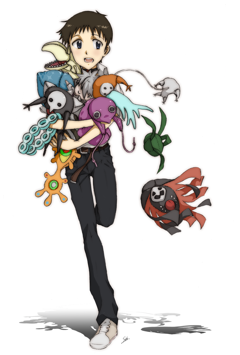 angel_(evangelion) armisael_(evangelion) black_pants character_doll doll evangelion:_3.0_you_can_(not)_redo falling gaghiel_(evangelion) grey_hair ikari_shinji israfel_(evangelion) leliel_(evangelion) male_focus matariel nagisa_kaworu neon_genesis_evangelion niwaki-smith6200 open_mouth pants ramiel_(evangelion) rebuild_of_evangelion running sachiel_(evangelion) sahaquiel_(evangelion) school_uniform shamshel_(evangelion) shirt teeth tokyo-3_middle_school_uniform white_footwear white_shirt zeruel_(evangelion)