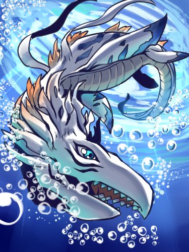 blue_eyes bubble digimon digimon_(creature) lowres plesiomon plesiosaur solo tail underwater