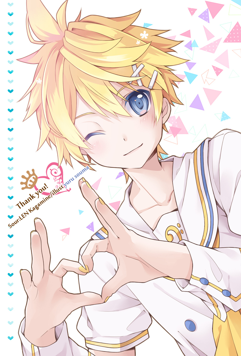 adjusting_hair aqua_eyes black_dress commentary dress elbow_gloves gloves hair_between_eyes hair_ornament hair_tie kagamine_len non-web_source vocaloid sour_model_(mikumikudance)