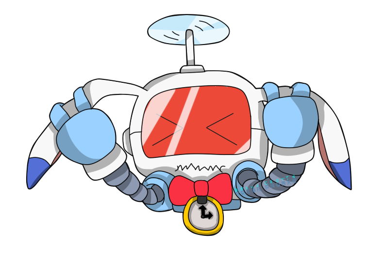 &gt;_&lt; bow bowtie clock digimon digimon_(creature) guidemon solo