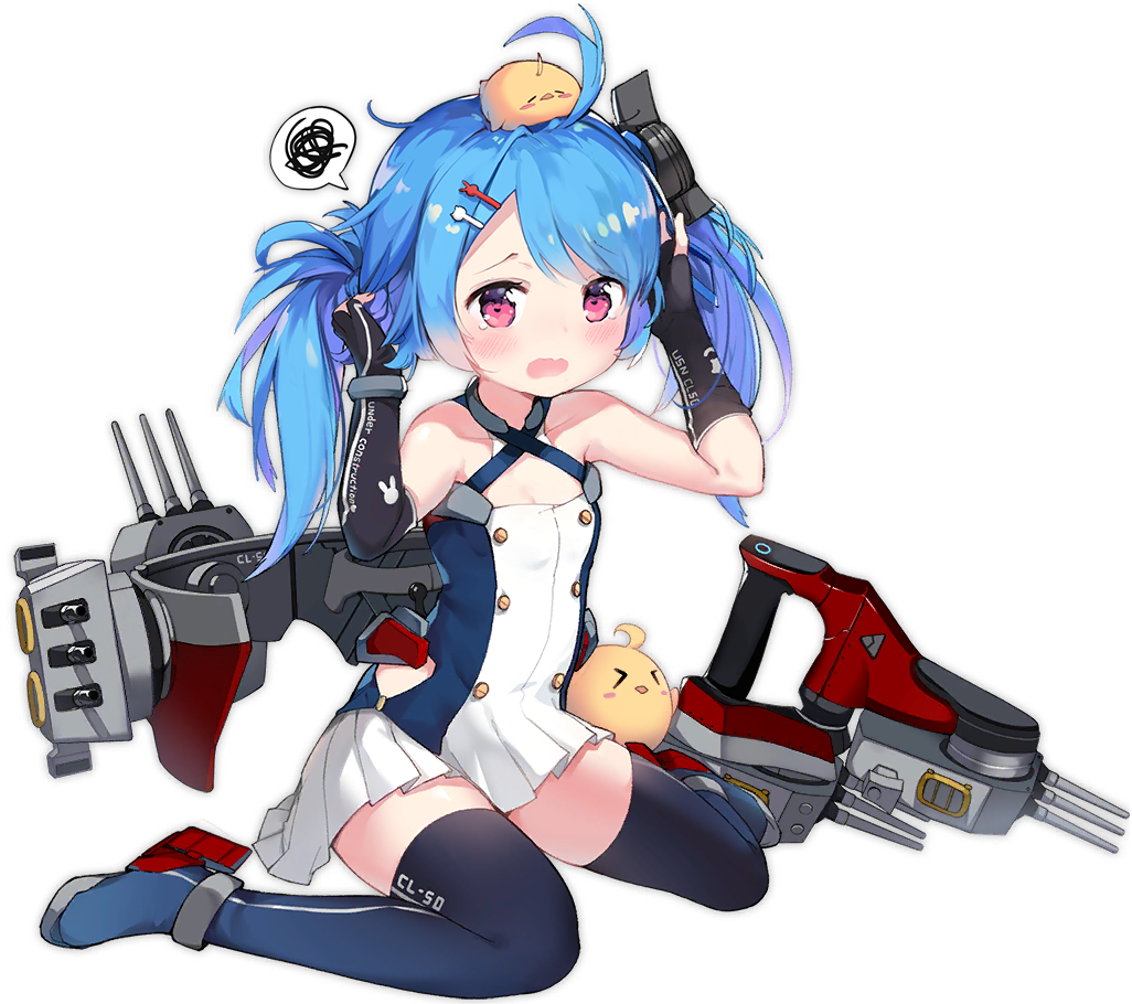 1girl aged_down ahoge azur_lane bare_shoulders black_thighhighs blush clothes_writing crying dress elbow_gloves eyebrows eyelashes female_focus flat_chest full_body gloves gradient_hair hair_ornament hairclip happy helena_(azur_lane) lena_(azur_lane) long_hair machinery manjuu_(azur_lane) maya_g multicolored_hair official_art parted_lips pink_eyes purple_hair ship_turret short_dress side_slit smile solo spoken_squiggle squiggle thighhighs transparent_background twintails two-tone_hair underwear