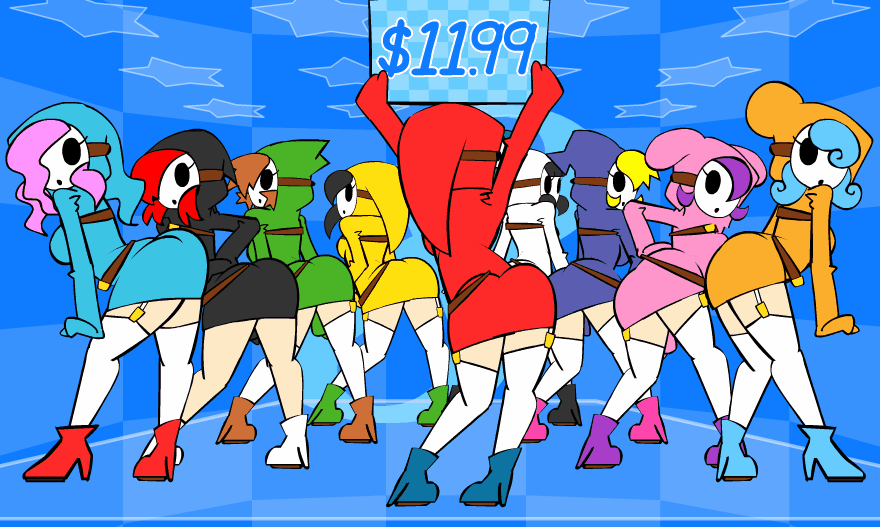 6+girls alternate_color animated animated_gif ass ass_shake backboob black_dress black_hair blonde_hair blue_dress blue_hair bouncing_breasts breasts brown_hair checkered_background dancing dress from_behind garter_straps genderswap genderswap_(mtf) green_dress hand_on_back high_heels holding hollow_eyes hood large_breasts long_hair long_sleeves looking_back looping_animation mario_(series) mario_kart mario_kart_8 mask minuspal multiple_girls multiple_persona nintendo odd_one_out orange_dress pink_dress pink_hair purple_dress purple_hair red_dress red_hair short_dress short_hair shy_gal shy_guy sideboob sign star_(symbol) strap thighhighs toon_(style) white_dress white_legwear yellow_dress zettai_ryouiki