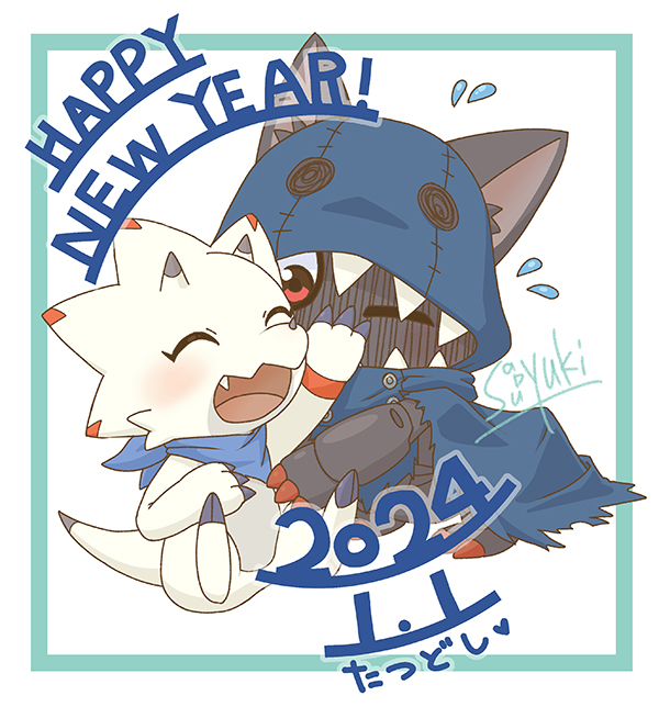 appmon digimon digimon_ghost_game digimon_universe:_appli_monsters gammamon hackmon_(appmon) happy_new_year new_year tagme