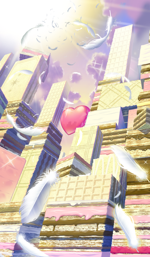 cloud commentary falling_feathers fate/grand_order fate_(series) feathers food food_focus heart light_rays no_humans official_art sparkle still_life third-party_source wafer white_feathers yamaneko_(lasengle)