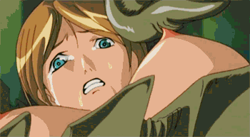 1girl animated animated_gif breast_massage breasts brown_hair covered_erect_nipples grabbing_another&#039;s_breast groping large_breasts licking lowres lying monster rape saliva short_hair tears tentacles throwing tongue urotsukidouji