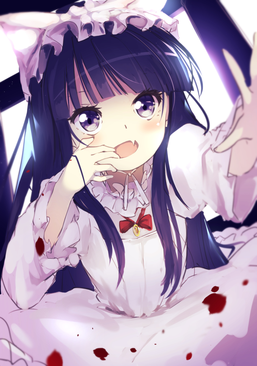 1girl blue_eyes blue_hair hazuki_(tsukuyomi) highres long_hair looking_at_viewer suwakana tagme tsukuyomi_moonphase