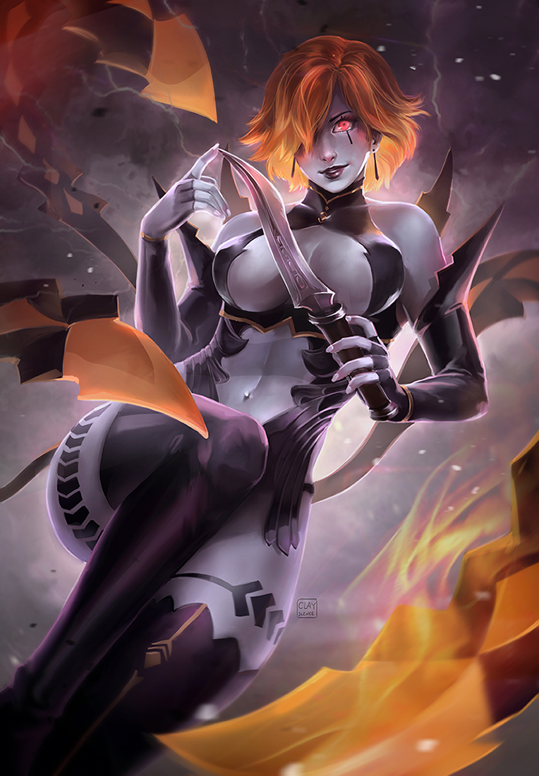 1girl aura bare_shoulders black_gloves black_thighhighs boots breasts center_opening clayscence cleavage cleavage_cutout clothing_cutout covered_collarbone dark_aura earrings facial_mark female_focus fingerless_gloves fire_emblem fire_emblem:_three_houses gloves hair_over_one_eye high_heel_boots high_heels jewelry kronya_(fire_emblem) large_breasts leotard lips lipstick makeup navel nintendo open_mouth orange_hair pale_skin red_eyes revealing_clothes short_hair sleeveless smile solo tagme thigh_boots thighhighs turtleneck underboob underboob_cutout