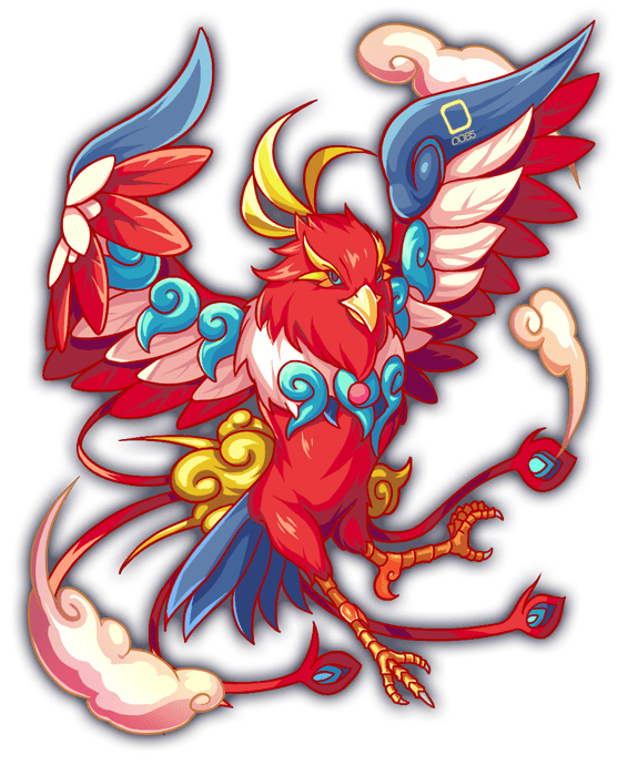 aqua_sclera artist_request beak bird blue_tail cel_shading closed_mouth colored_sclera crash_fever full_body game_cg grey_eyes multiple_tails no_humans number_tattoo numbered official_art outline red_outline red_tail red_wings solo square square_tattoo suzaku_(crash_fever) tachi-e tail tattoo third-party_source transparent_background wing_tattoo wings