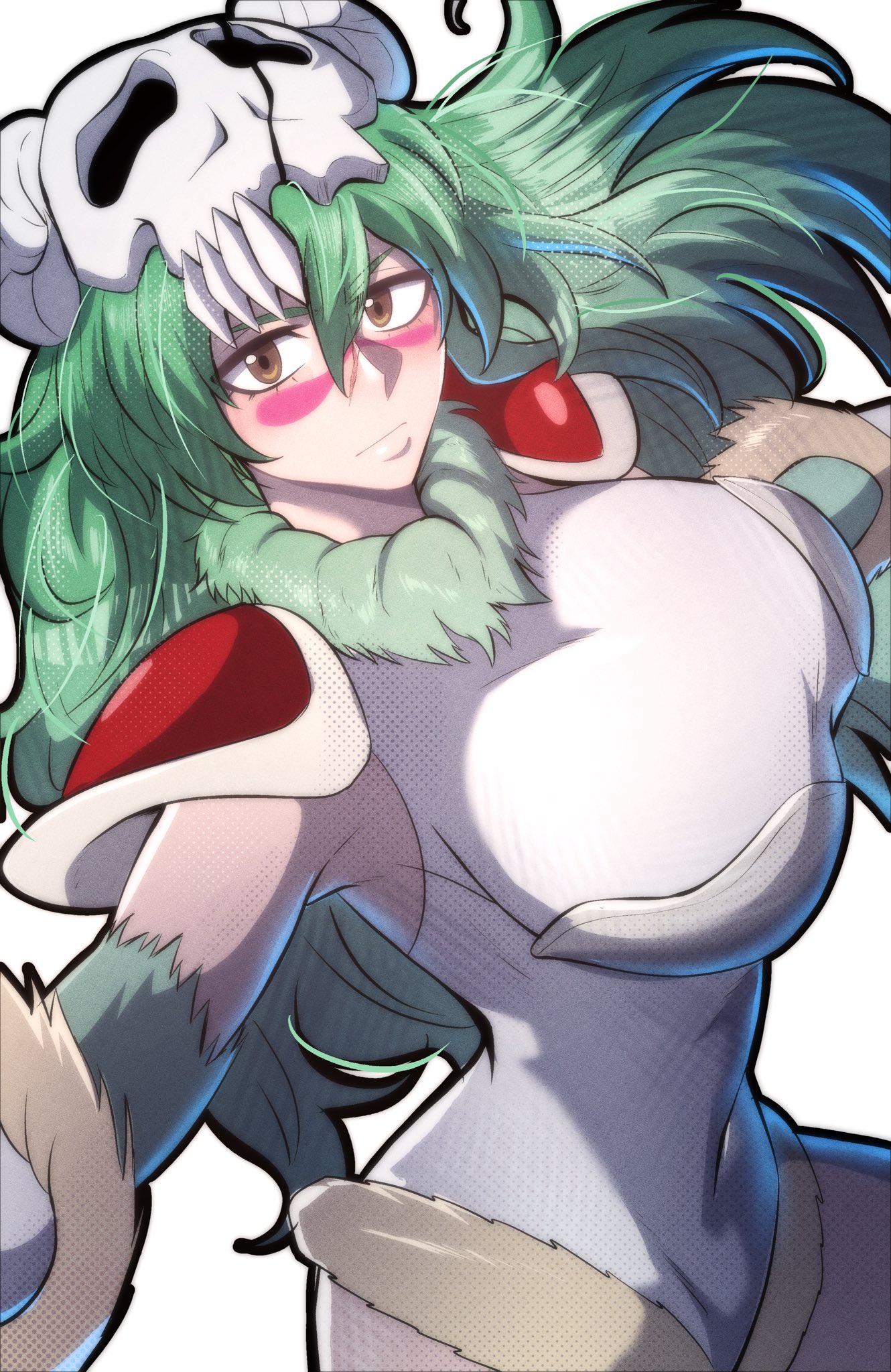 1girl bleach bleach:_sennen_kessen-hen breasts green_hair highres large_breasts long_hair nelliel_tu_odelschwanck solo thatamaan
