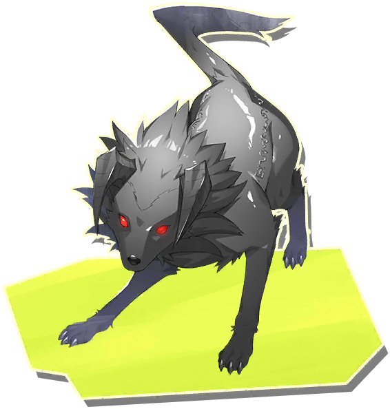 black_fur horns monster_farm monster_farm_online official_art red_eyes terror_dog_(monster_farm) tiger_(monster_farm) wolf