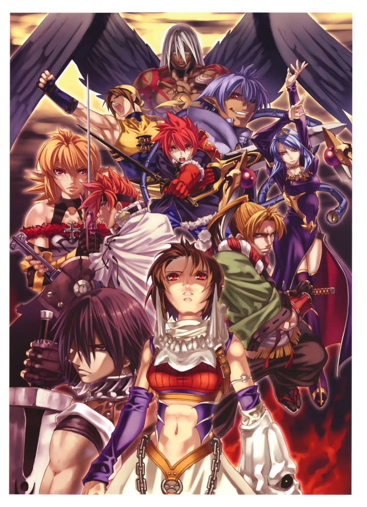 3girls 6+boys earth_(spectral) earth_(spectral_force) erile_(spectral) hirano_katsuyuki hiro_(spectral_force) jadou jadou_(spectral_force) krayce_(spectral) mayura_(spectral_force) multiple_boys multiple_girls official_art orochimaru_(spectral_force) roze roze_(spectral_souls) ryuken_(spectral) spectral_(series) spectral_force spectral_souls spectral_vs_generation wells_(spectral) wells_(spectral_force)