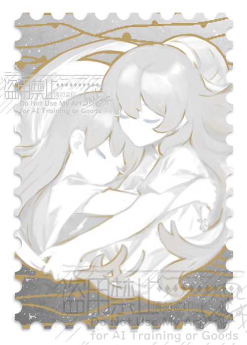 1boy 1girl angelica_(project_moon) argalia_(project_moon) brother_and_sister colored_skin hug library_of_ruina long_hair nishikujic postage_stamp postage_stamp_(medium) project_moon shirt short_sleeves siblings sidelocks very_long_hair white_hair white_shirt white_skin